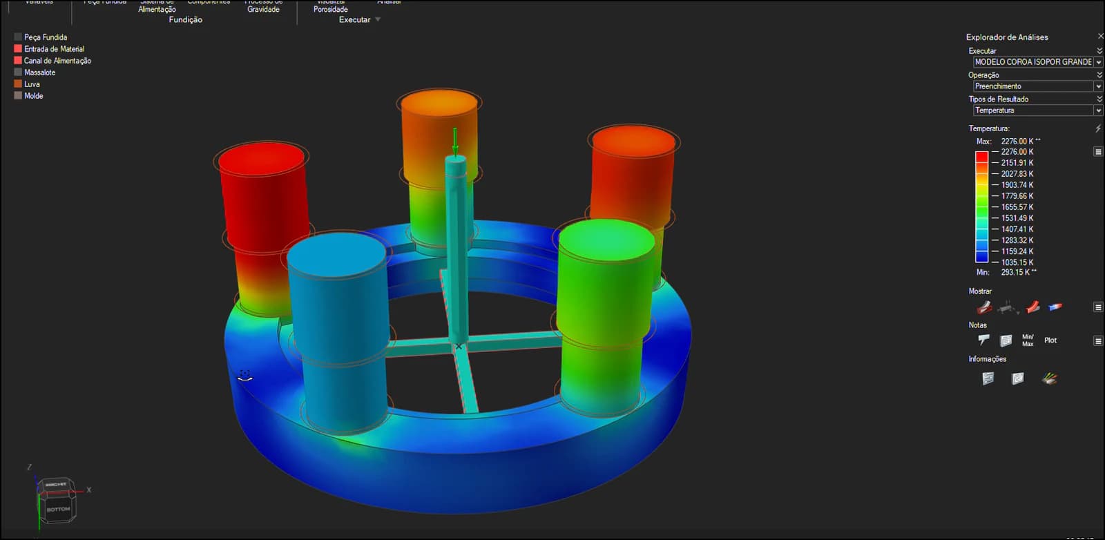 Inspire Cast simulation with a component temperature map
