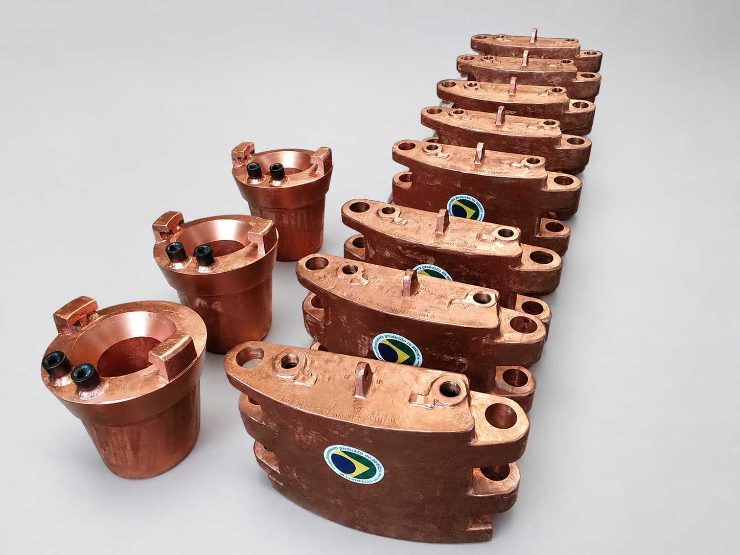 Set of copper industrial segments manufactured by Itametais